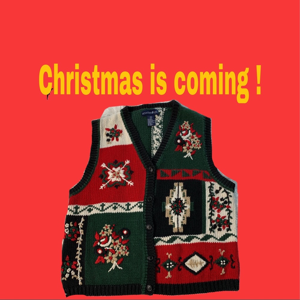 MOUNTAIN LAKE CHRISTMAS VEST SZ M
